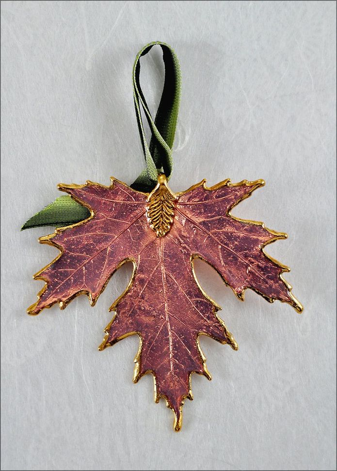 Real Leaf Ornaments Silver Maple Ornament