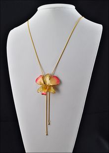 Real Orchid Jewelry | Gold Orchid Necklace