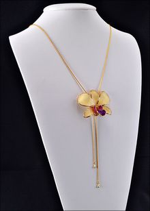 Real Orchid Jewelry | Gold Orchid Necklace